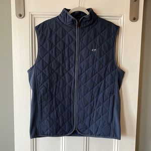 Vineyard Vines Quilted Vest (Blue, Large)